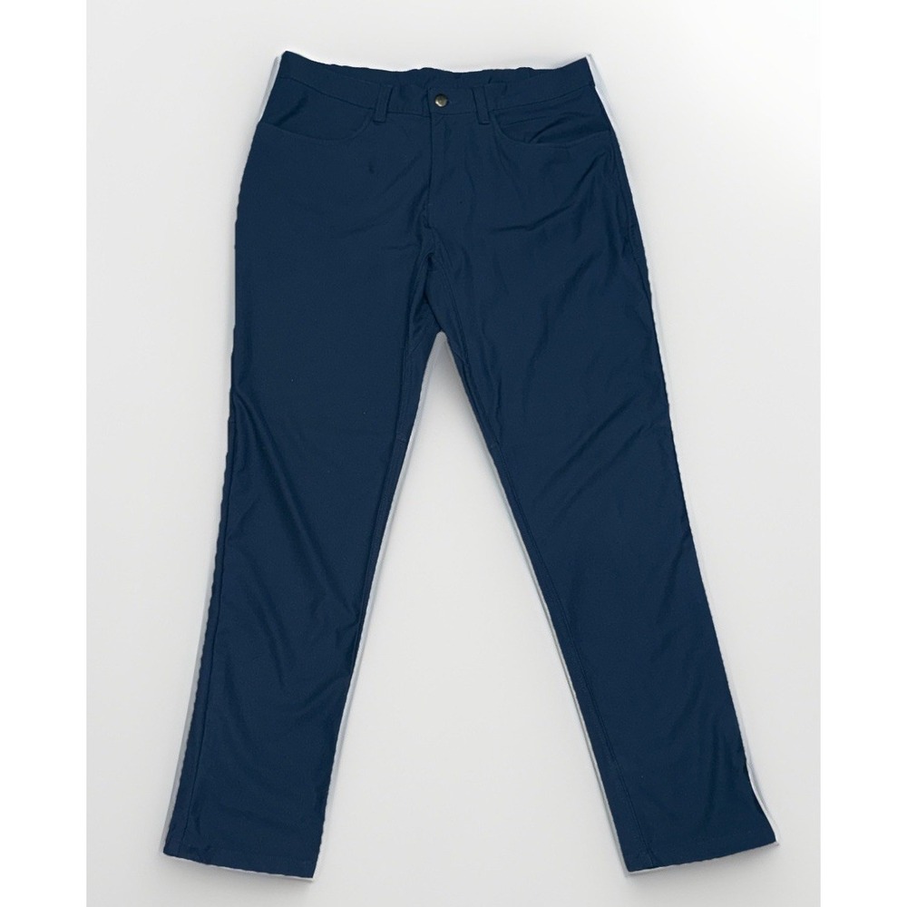 Burnside Mens Active Contemporary 5 Pocket Pants Navy Sz 34x30 zip Pocket EUC